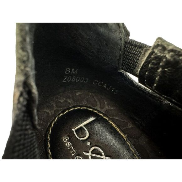 b.o.c. Born Concept 8M Black Leather Round Toe Cross-Over Front Slip-On Shoes - Picture 4 of 9
